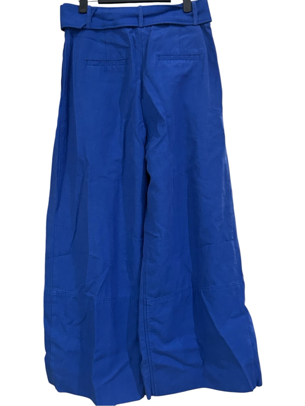 FARM Rio Wide Leg Tailored Blue Pant Size Small Belted Trousers High Rise - Picture 6 of 16